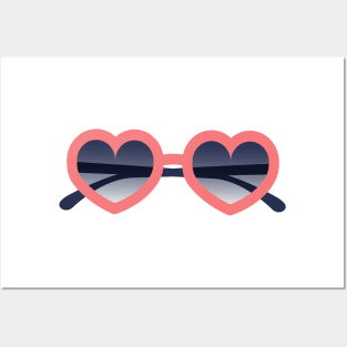 Pink Summer Heart Shades Posters and Art